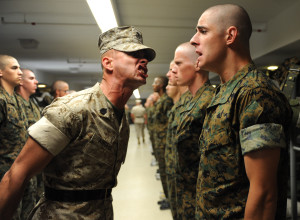 Gunnery Sgt. Shawn D. Angell is a drill instructor at the Officer Candidate School aboard Marine Corps Base Quantico, Va., dedicated to training, educating, evaluating and screening the many candidates who go through the course and turning them into Marine leaders.